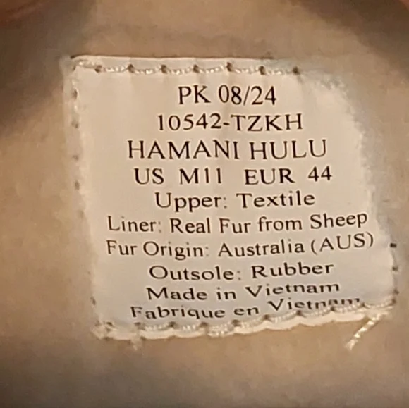 OLUKAI Hāmani Hulu Men's Slippers Mule Sheep Fur Lined Slip On Size 11 M NWOB - Picture 8 of 9